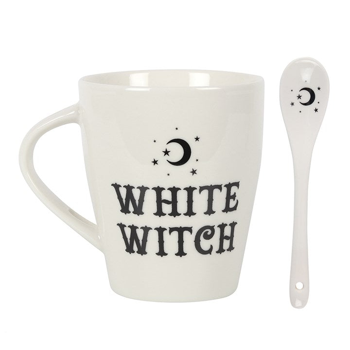 White Witch Mug and Spoon Set