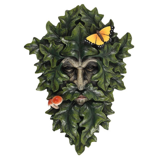 Leafy Green Man Wall Plaque 29x21cm