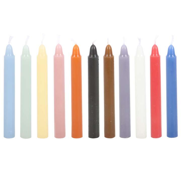 Pack of 12 Mixed Colour Spell Candles