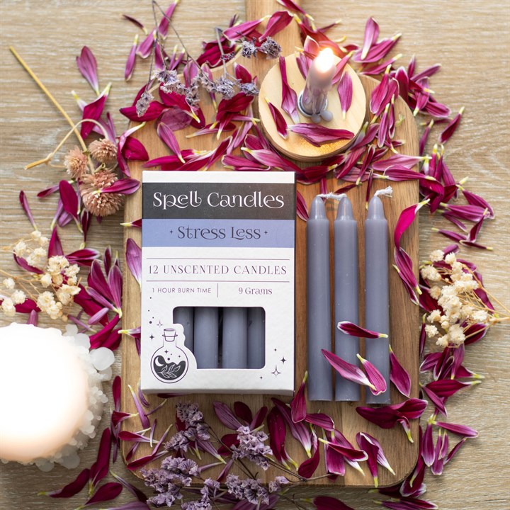 Pack of 12 Stress Less Spell Candles