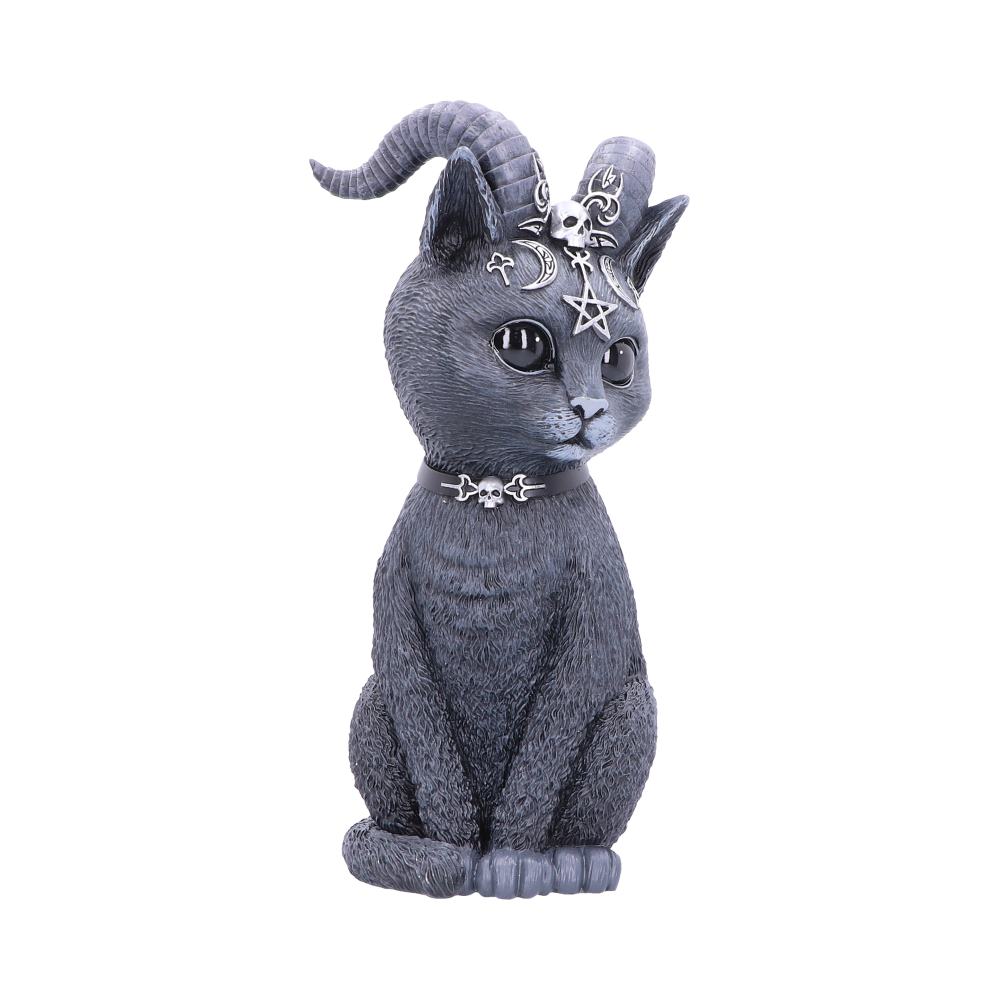 Large Pawzuph Horned Occult Cat Figurine