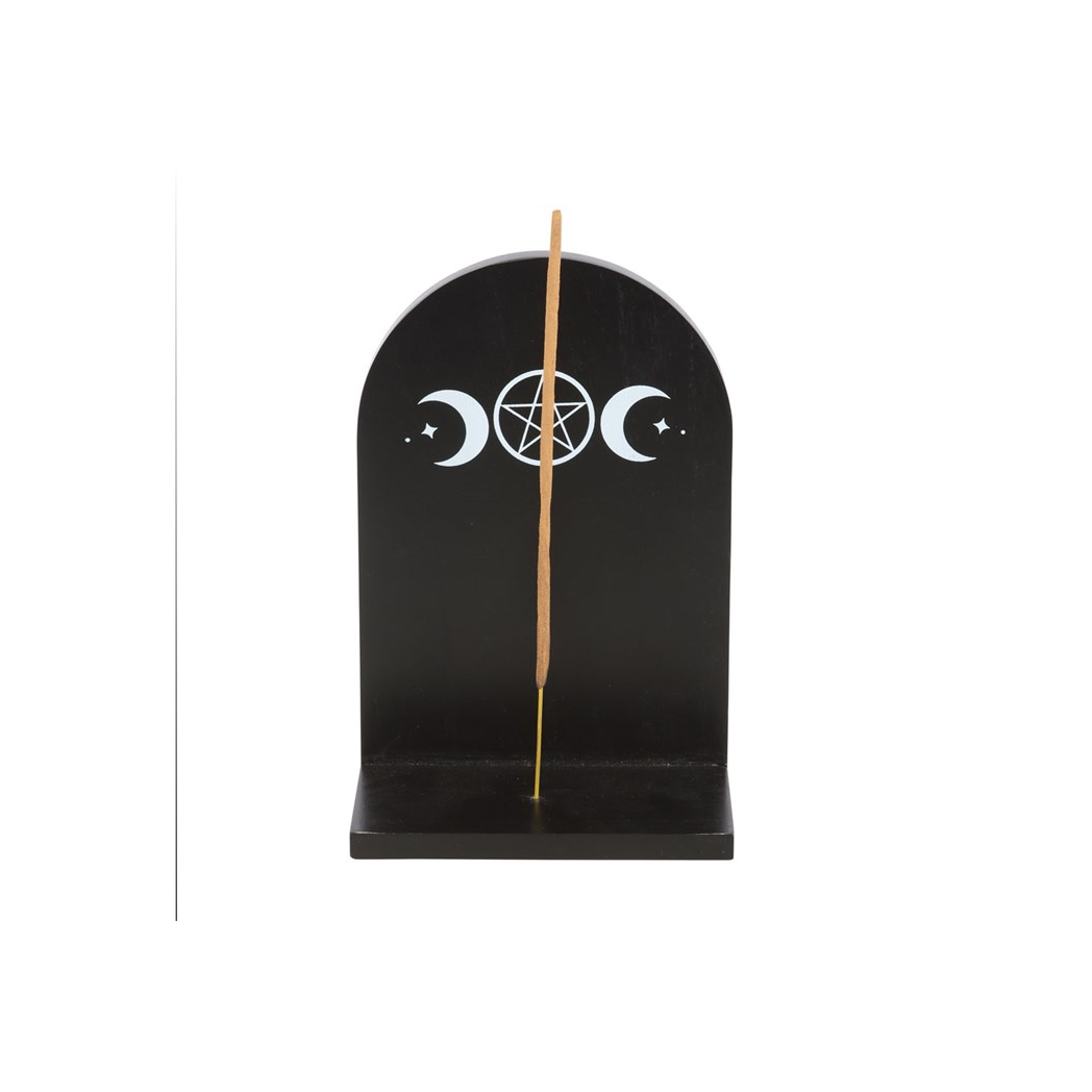 Black Triple Moon Incense Holder Shelf