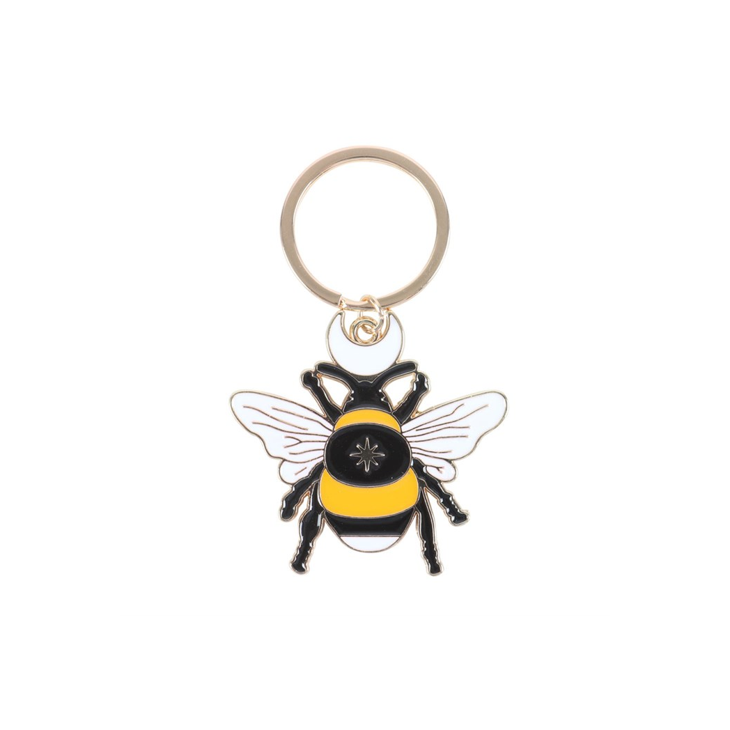 Forest Bee Enamel Keyring